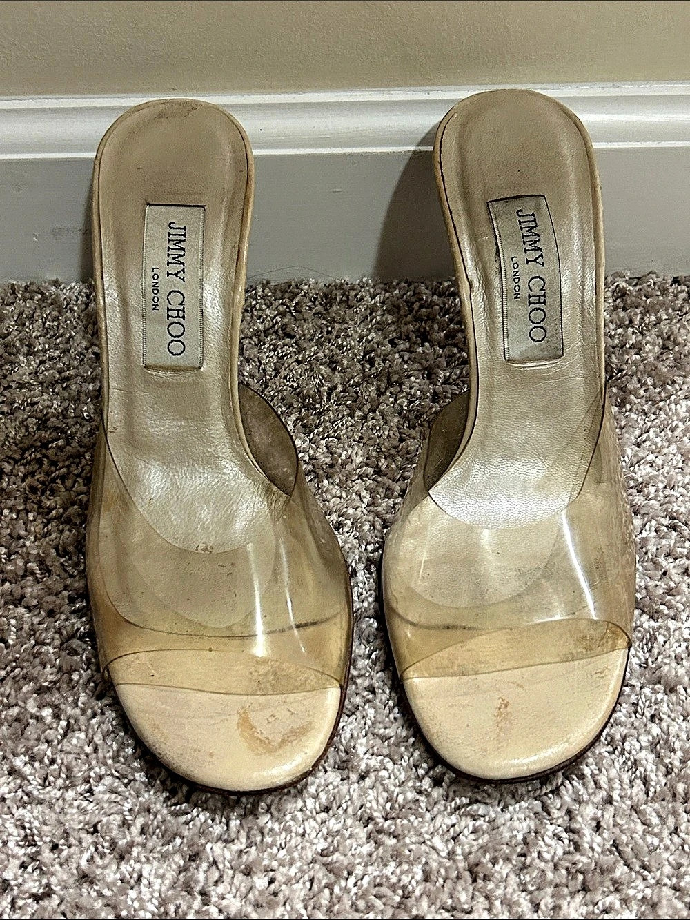 Vintage Jimmy Choo Clear Lucite/Plexi Sandals